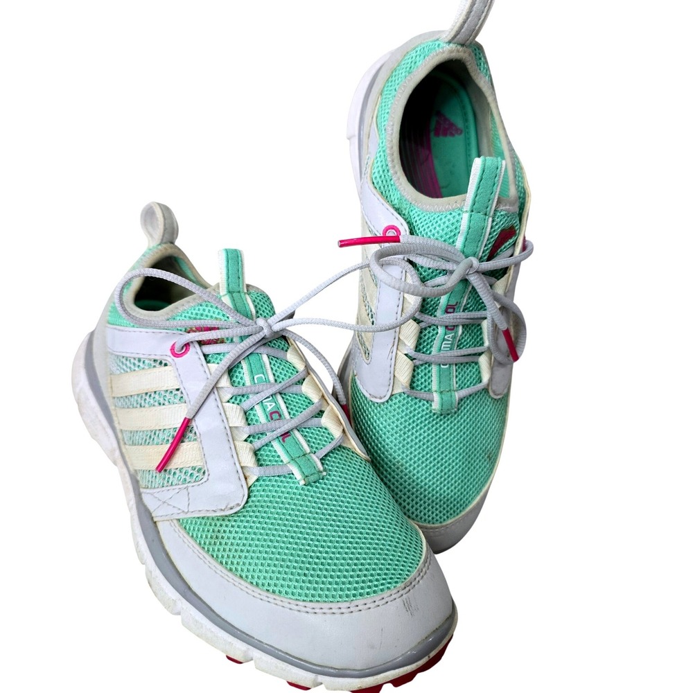 Adidas Womens Size 7 Climacool Golf Shoes Mint Green White Spikeless Q46781